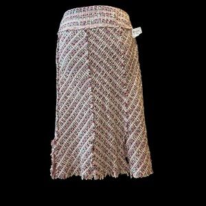 Elegant Tweed A-Line Skirt in Pink and Cream NWT SIZE 14